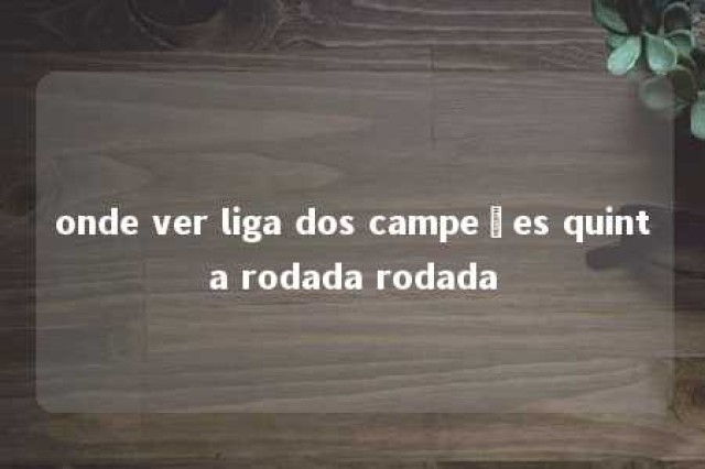 onde ver liga dos campeões quinta rodada rodada 