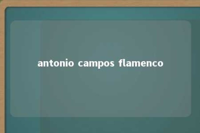 antonio campos flamenco 