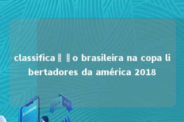 classificação brasileira na copa libertadores da américa 2018 