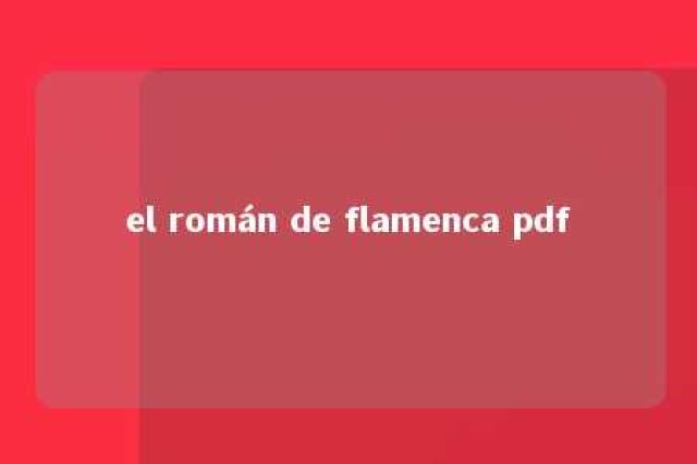 el román de flamenca pdf 