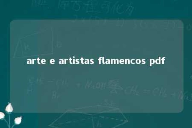 arte e artistas flamencos pdf 