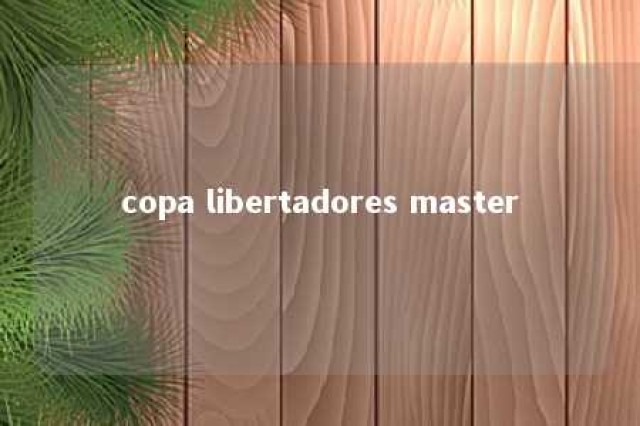 copa libertadores master 