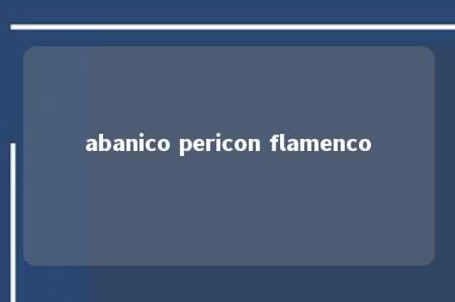 abanico pericon flamenco 