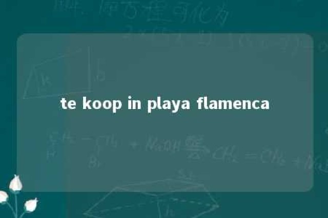 te koop in playa flamenca 