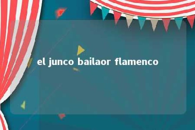 el junco bailaor flamenco 