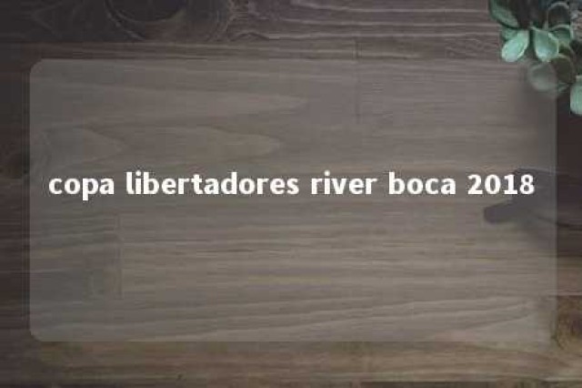 copa libertadores river boca 2018 