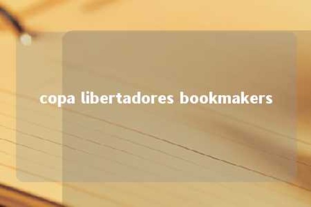 copa libertadores bookmakers 