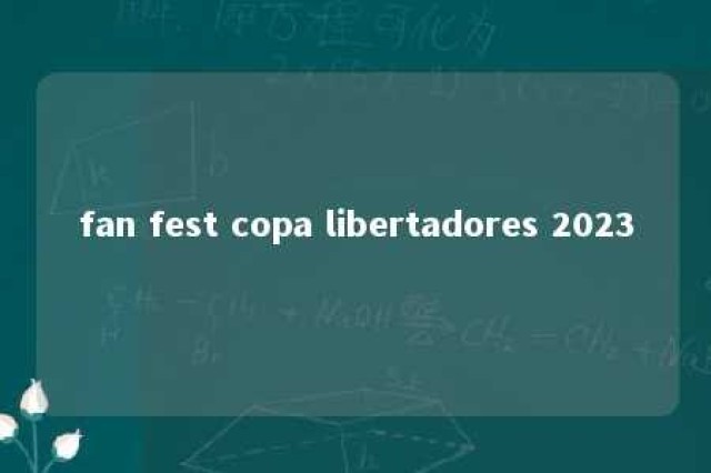 fan fest copa libertadores 2023 