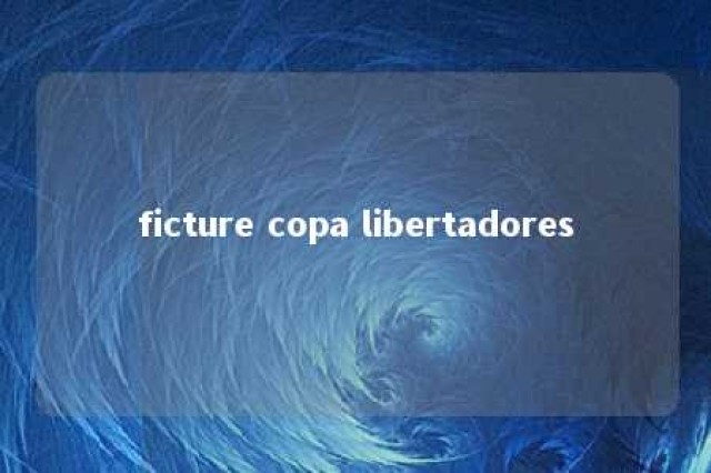 ficture copa libertadores 