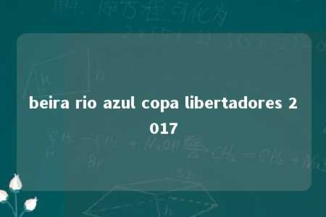 beira rio azul copa libertadores 2017 