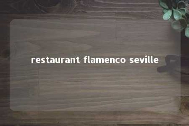 restaurant flamenco seville 