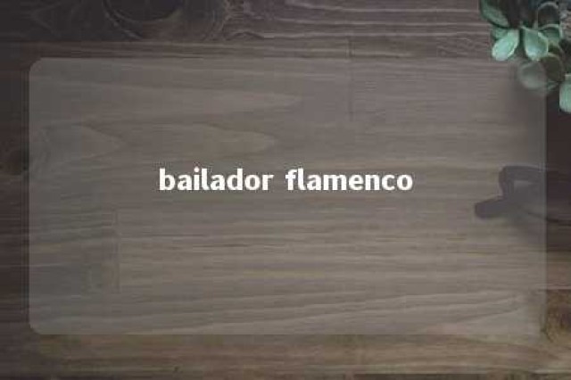 bailador flamenco 