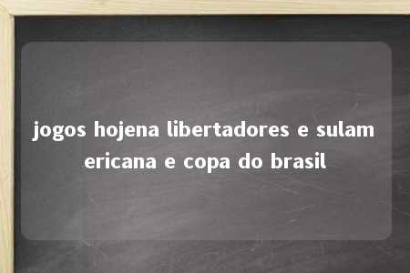 jogos hojena libertadores e sulamericana e copa do brasil