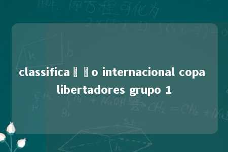 classificação internacional copa libertadores grupo 1