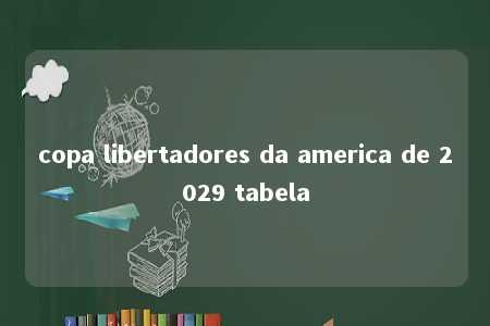 copa libertadores da america de 2029 tabela