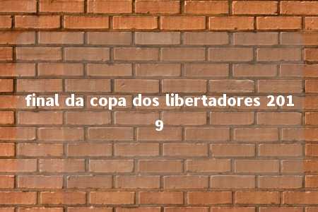 final da copa dos libertadores 2019