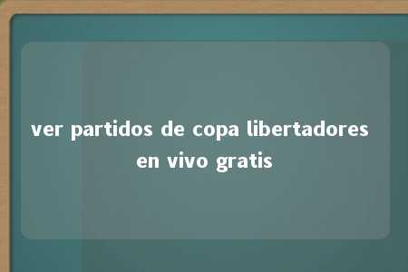 ver partidos de copa libertadores en vivo gratis