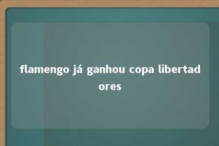 flamengo já ganhou copa libertadores