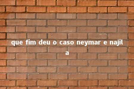 que fim deu o caso neymar e najila