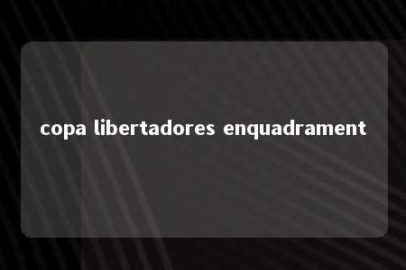 copa libertadores enquadrament