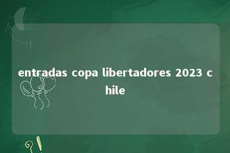 entradas copa libertadores 2023 chile