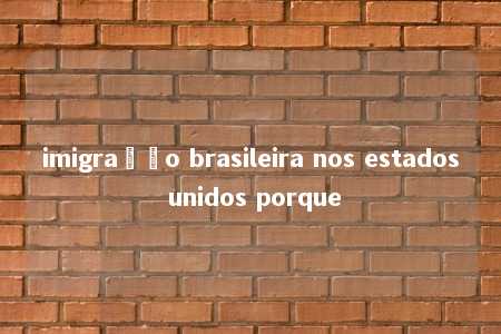 imigração brasileira nos estados unidos porque