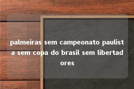 palmeiras sem campeonato paulista sem copa do brasil sem libertadores