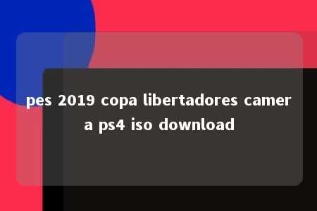 pes 2019 copa libertadores camera ps4 iso download