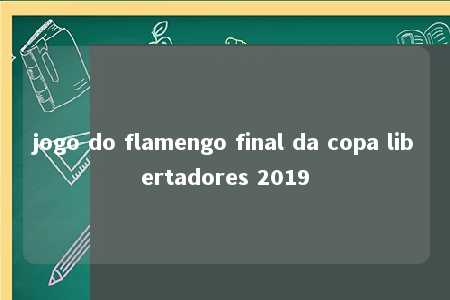 jogo do flamengo final da copa libertadores 2019