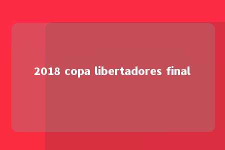 2018 copa libertadores final