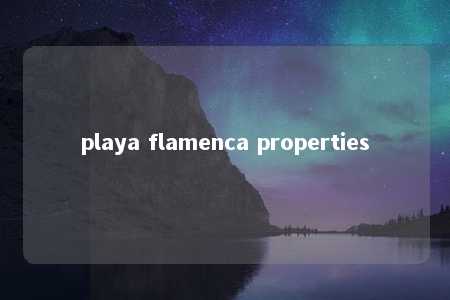 playa flamenca properties