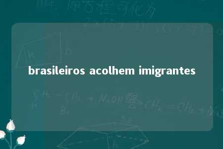 brasileiros acolhem imigrantes