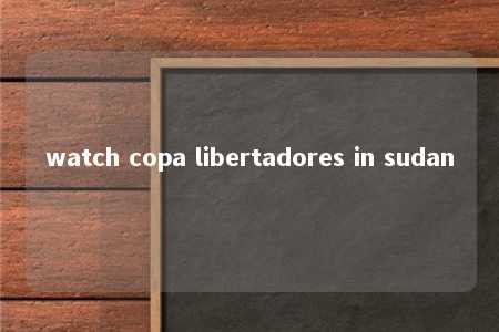 watch copa libertadores in sudan