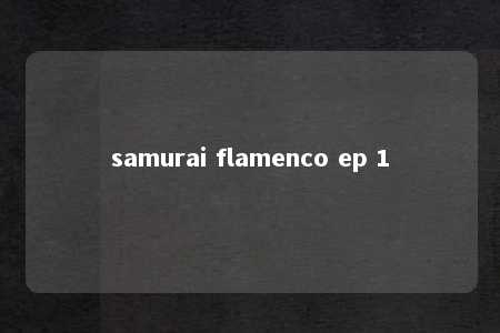 samurai flamenco ep 1