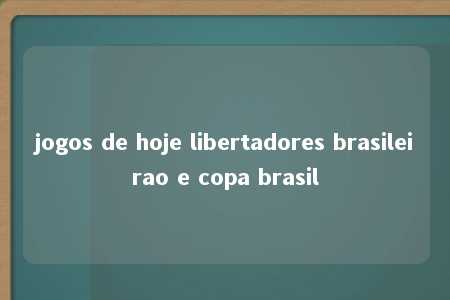 jogos de hoje libertadores brasileirao e copa brasil