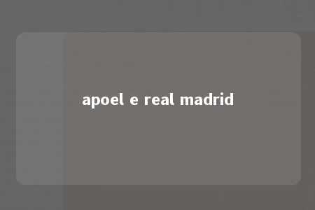 apoel e real madrid