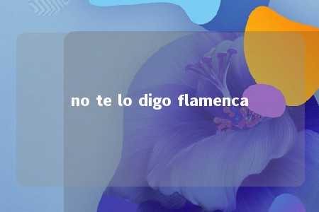 no te lo digo flamenca