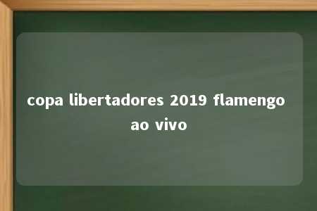 copa libertadores 2019 flamengo ao vivo