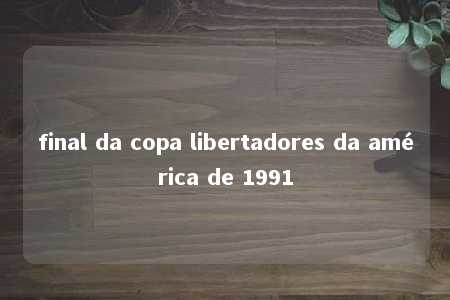 final da copa libertadores da américa de 1991