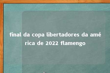 final da copa libertadores da américa de 2022 flamengo