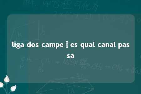 liga dos campeões qual canal passa