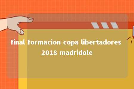 final formacion copa libertadores 2018 madridole