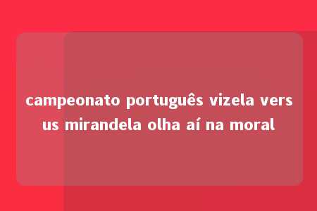 campeonato português vizela versus mirandela olha aí na moral