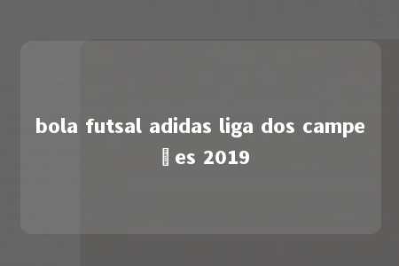 bola futsal adidas liga dos campeões 2019