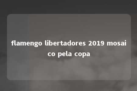 flamengo libertadores 2019 mosaico pela copa