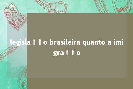 legislação brasileira quanto a imigração