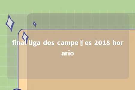 final liga dos campeões 2018 horario