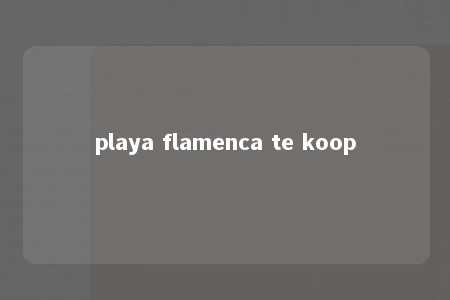 playa flamenca te koop